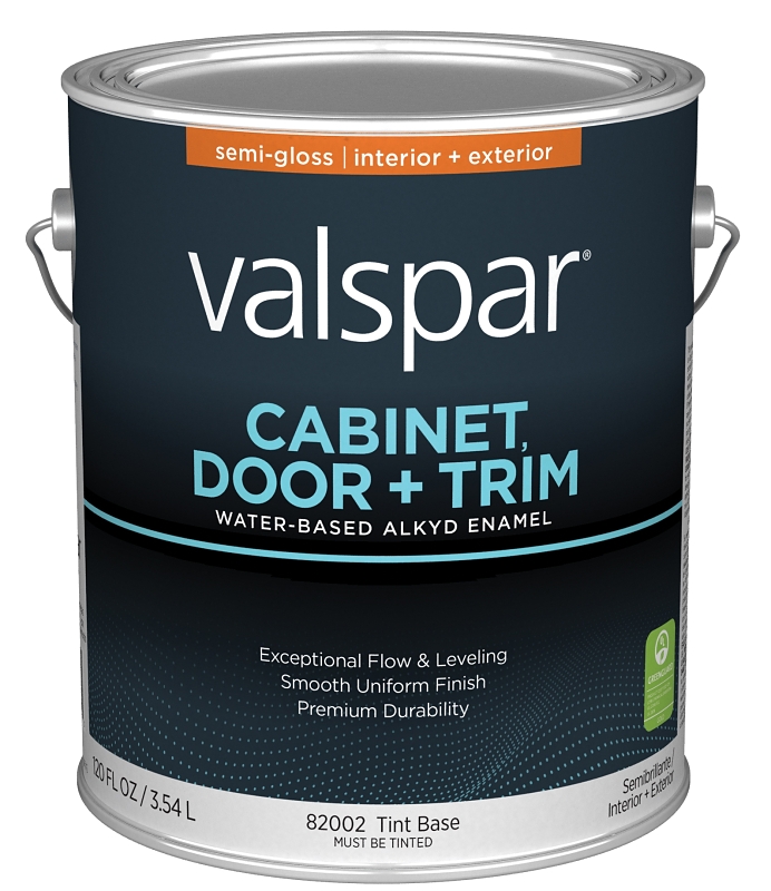 Valspar 8200 028.0082002.007 Cabinet, Door and Trim Paint Enamel, Water Base, Semi-Gloss Sheen, Tint