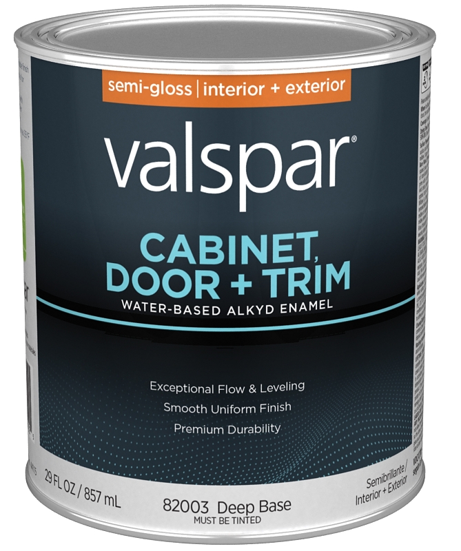 Valspar 8200 028.0082003.005 Cabinet, Door and Trim Paint Enamel, Water Base, Semi-Gloss Sheen, Deep