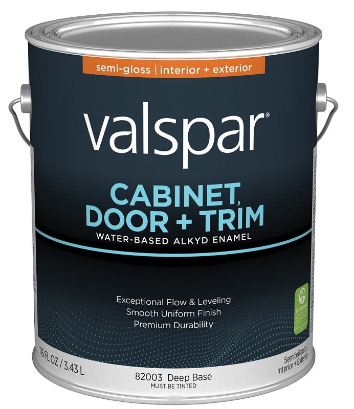 Valspar 8200 028.0082003.007 Cabinet, Door and Trim Paint Enamel, Water Base, Semi-Gloss Sheen, Deep