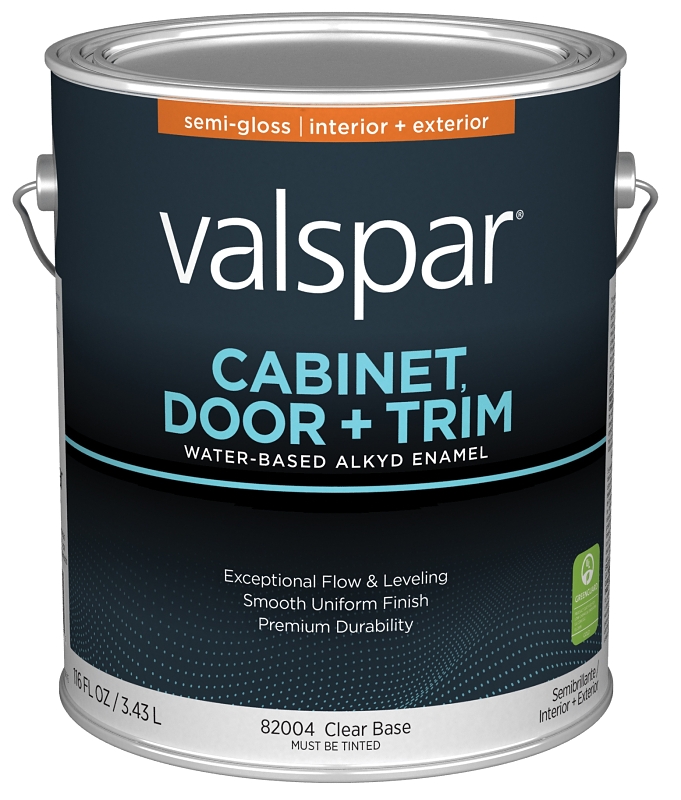 Valspar 8200 028.0082004.007 Cabinet, Door and Trim Paint Enamel, Water Base, Semi-Gloss Sheen, Clea
