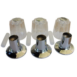 Price Pfister, Three Valve, Windsor, Tub & Shower, Trim Set, Includes Hot & Cold & Diverter Handles 