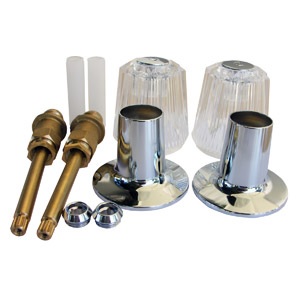 Price Pfister, Two Valve, Windsor, Tub & Shower, Trim Set, Includes Hot & Cold Handles With Buttons 