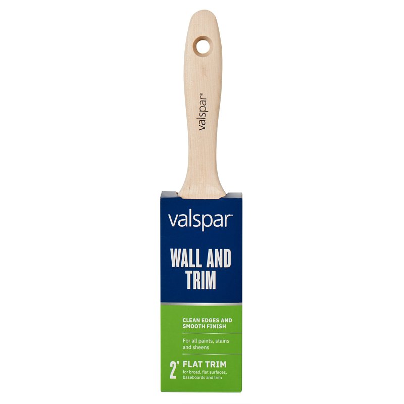 Valspar Wall and Trim 881445200 Paint Brush, 2 in W, Flat Brush, Polyester Bristle, Beavertail, Ergo