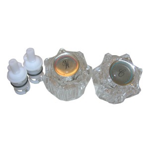 Delex, Lavatory Repair Kit, Includes Stems, Seats & Springs, Acrylic Handles