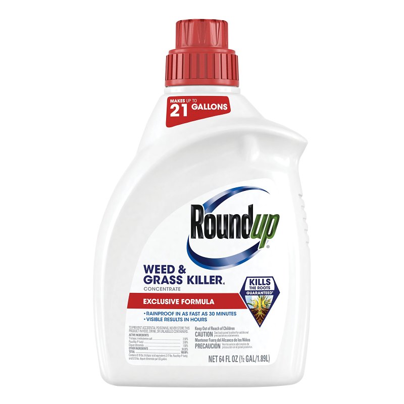 Roundup Concentrate Plus Series 5376506 Weed and Grass Killer, Liquid, 0.5 gal