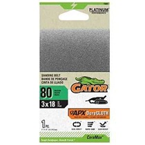 Gator CeraMax 7085 Portable Sander Belt, 3 in W, 18 in L, 80 Grit, Ceramic Abrasive
