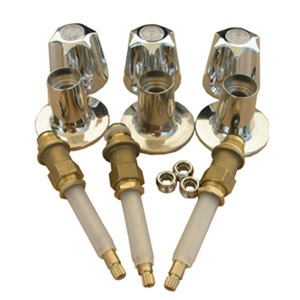 Price Pfister, Three Valve, Verve, Tub & Shower, Trim Set, Includes Hot & Cold & Diverter Handles Wi