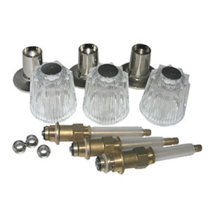 Price Pfister, Three Valve, Windsor, Tub & Shower, Trim Set, Includes Hot & Cold & Diverter Handles 