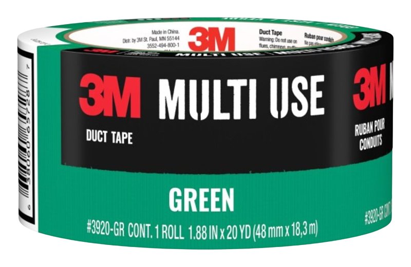 3M Multi Use Series 3920-GR Colored Duct Tape, 20 yd L, 1.88 in W, Green