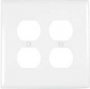 Legrand TradeMaster TPJ Series TPJ82WCC10 Wallplate, 5.0625 in L, 5-1/8 in W, Jumbo, 2-Gang, Plastic