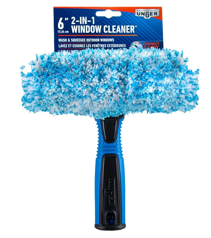 Unger Professional 2-In-1 Window Cleaner, 6 in L Head, Plastic Head, 3.54 in L