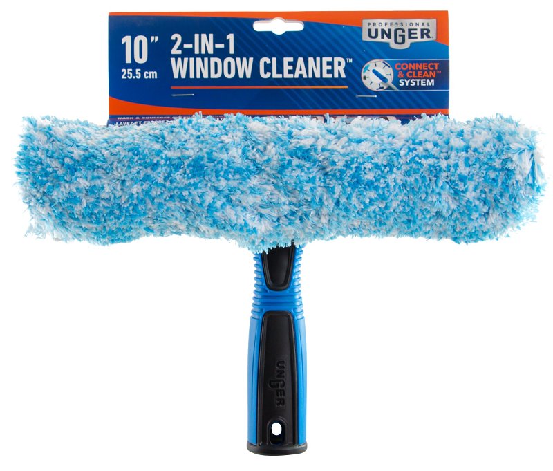 Unger Professional 2-In-1 Window Cleaner, 10 in L Head, Plastic Head, 3.54 in L