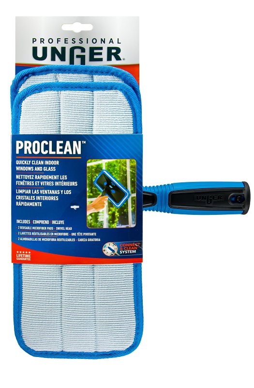 Unger Professional ProClean Indoor Window Cleaner, Plastic Head, 5 in L, Blue