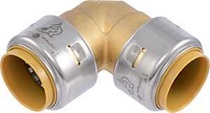 SharkBite Max Series UR260A Push-to-Connect Elbow, 1 in, 90 deg Angle, Brass/Stainless Steel, 400 ps