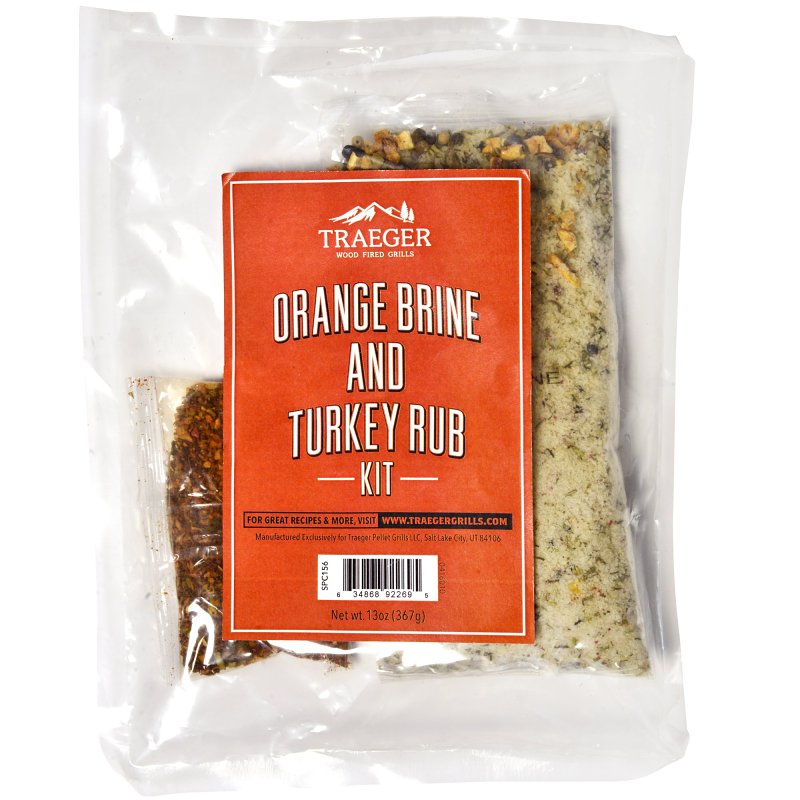 Traeger Brine and Rub Kit, Orange, 13 oz Bag