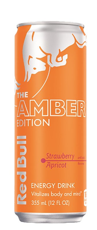 Red Bull Amber Edition Series Energy Drink, Strawberry Apricot, 12 oz, Can