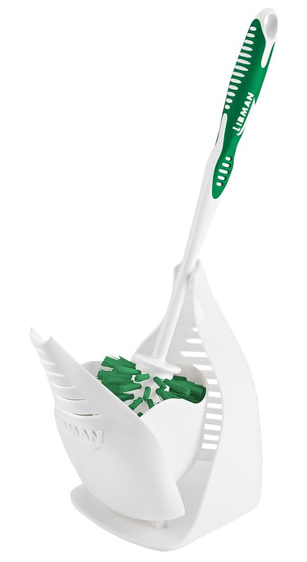 Libman Bowl Brush, 1 in L Trim, PET Bristle, Polypropylene Holder, White Holder