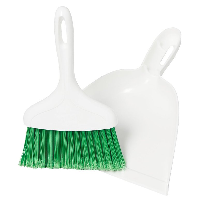 Libman Whisk Broom with Dustpan, Polypropylene Bristle, 11 in OAL, Plastic Handle