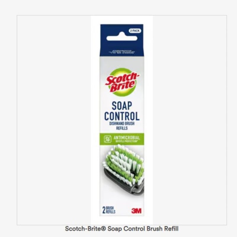 Scotch-Brite Soap Control Brush Refill, Nylon Bristle, 7.6 in L
