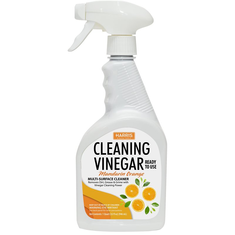 Harris Multi-Surface Cleaner, 32 fl-oz, Liquid, Vinegar Mandarin Orange, Clear