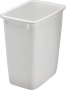 Rubbermaid Series Waste Basket, 14-1/2 in L, 11 in W, 36 qt Capacity, Plastic, White