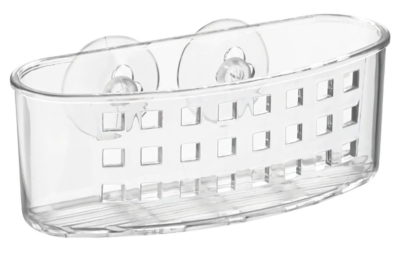 iDESIGN Sponge and Scrubber Holder, 2-1/2 in L, 6-1/2 in W, 2-1/2 in H, Plastic, Clear