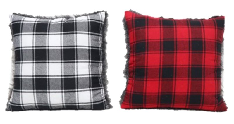 Santas Forest Plaid Plush Pillow Assortment, 16 in