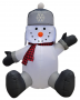 Santas Forest Inflatable Snowman, 4 ft H, Polyester, Gray/White, Internal Light