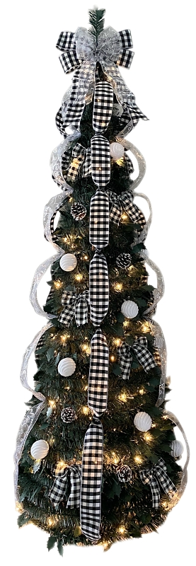 Santas Forest Popup Tree, Plaid Buffalo, PLT, 6 ft