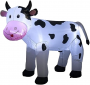 Santas Forest Inflatable Cow, 5 ft H, Polyester, Black/White