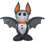 Santas Forest Inflatable Halloween Bat, 4 ft H, Polyvinyl, Black/Orange, Internal Light/Music: Inter