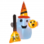 Santas Forest Inflatable Ghost Decor, 4.7 ft H, Polyester, White, Internal Light, Indoor, Outdoor