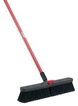 Libman Smooth Surface Push Broom, 19-1/2 in Sweep Face, 3 in L Trim, Recycled PET Bristle, 64 in L, 