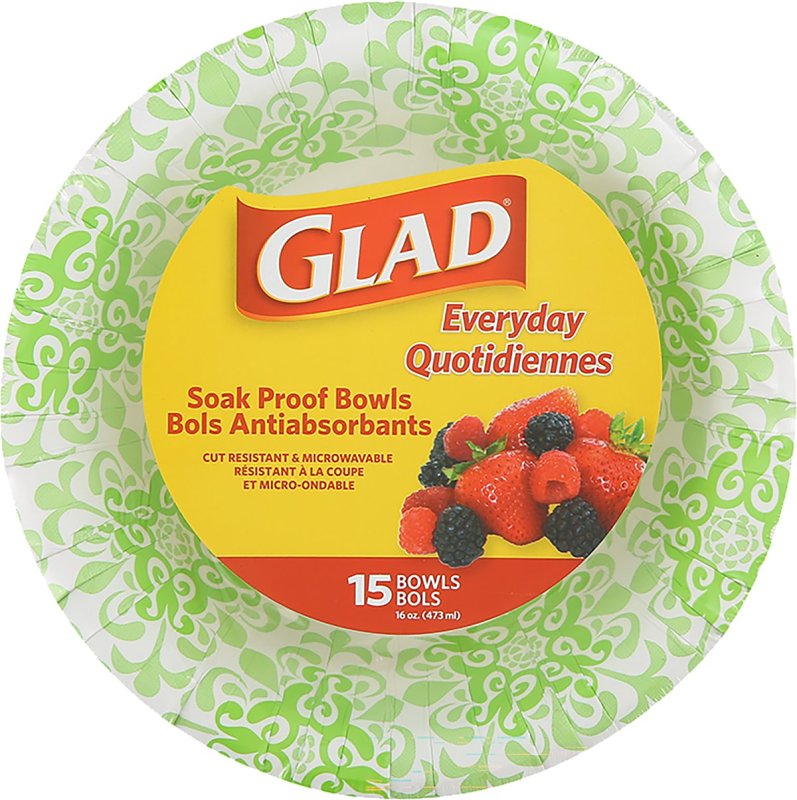 Glad Everyday Bowl, Paper, Green Victorian
