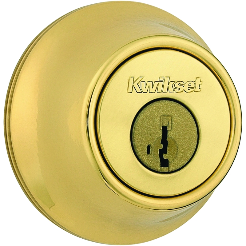 Kwikset 660 Series 6603SMTCPRCALK6 Deadbolt, 3 Grade, 1-Sided Key, Polished Brass, 2-3/8 to 2-3/4 in