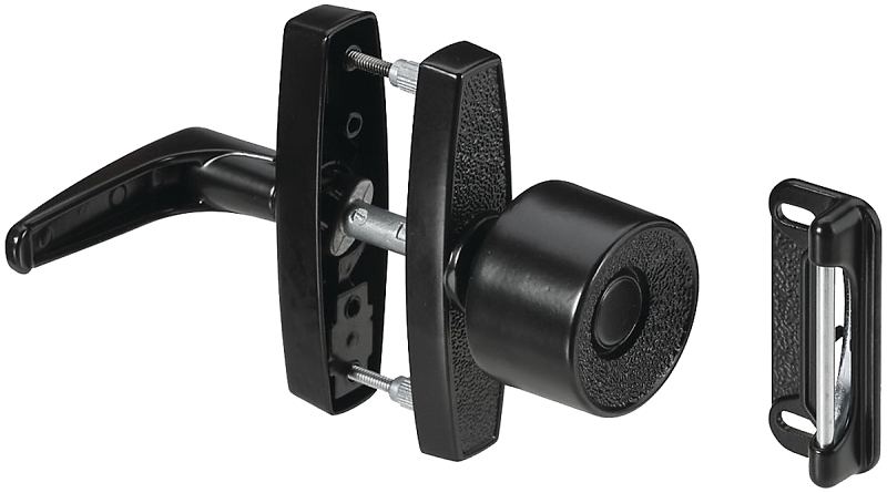 National Hardware V1307 Series N178-798 Knob Latch, Black, Zinc, 5/8 to 1-3/8 in Thick Door