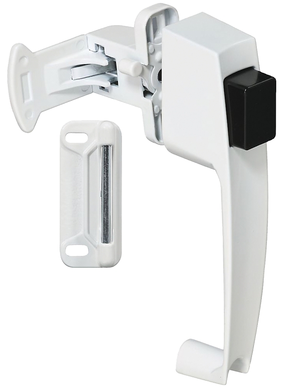 National Hardware V1316 Series N213-074 Pushbutton Latch, White, 1-3/4 in Hole Spacing, Zinc, 5/8 to