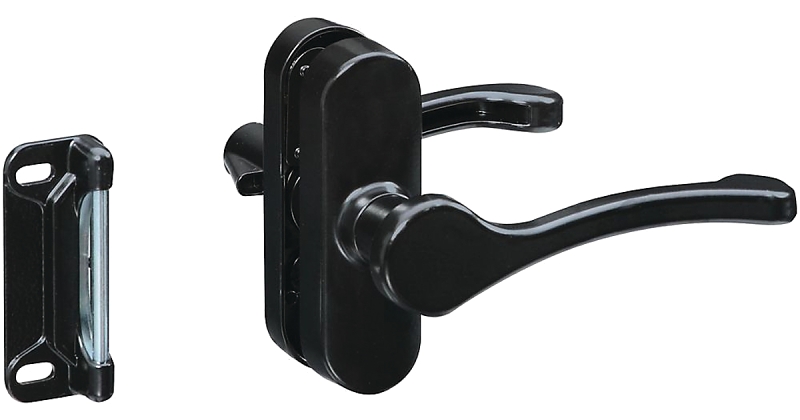 National Hardware V1320 Series N262-204 Lever Latch, Black, 1-3/4 in Hole Spacing, Zinc, 3/4 to 2 in