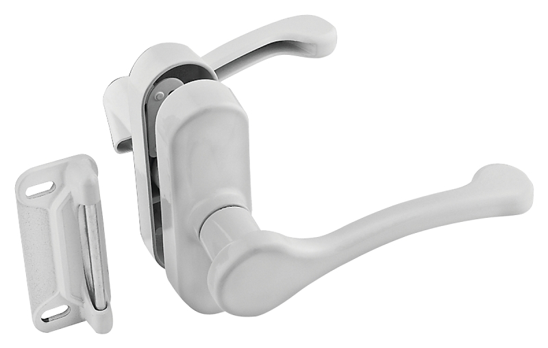 National Hardware V1320 Series N262-196 Lever Latch, White, 1-3/4 in Hole Spacing, Zinc, 3/4 to 2 in