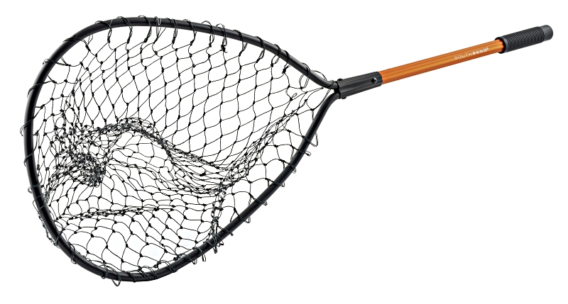 South-Bend LN-250 Landing Net, 19 in L x 14 in W Hoop, Poly, Black, 18 in Handle