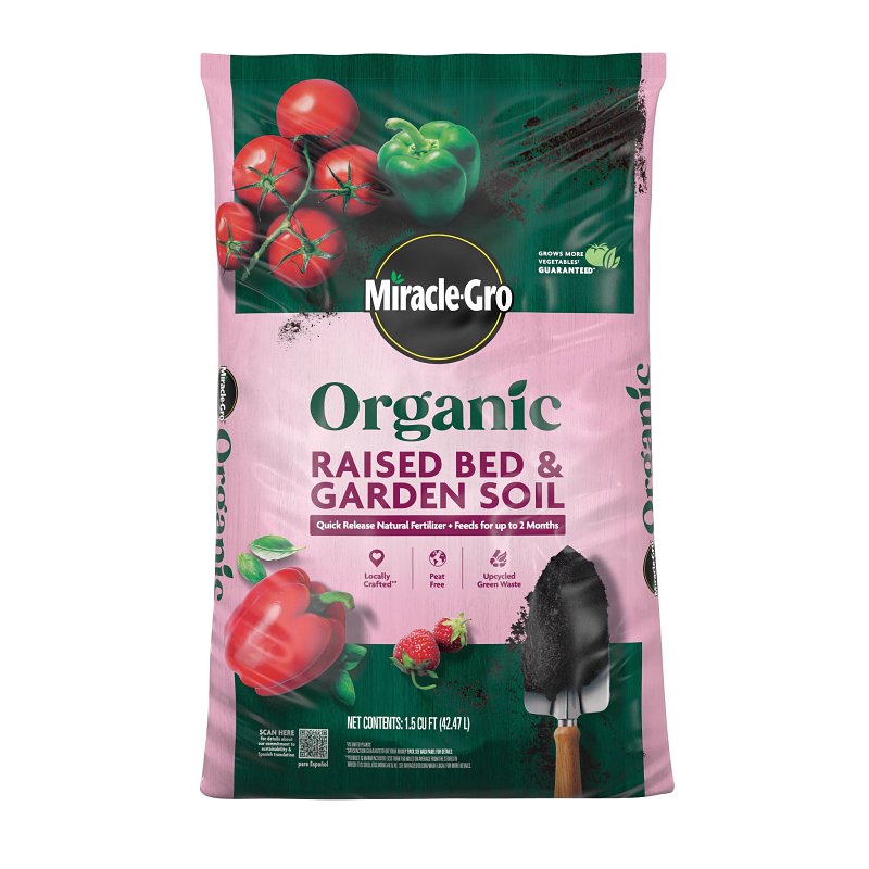 Miracle-Gro 70551430 All-Purpose Garden Soil, 24 sq-ft Coverage Area, Solid, 1 cu-ft Bag
