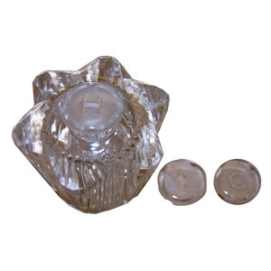 	Streamway, Plastic Clear, Old Style, Handle With Hot & Cold Buttons