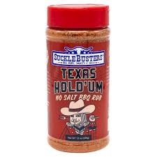 SuckleBusters - Texas Hold'um No Salt BBQ Rub - 12oz Bottle