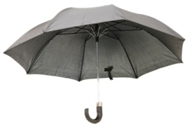 2-Fold 42" Black Umbrella