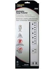 Power Zone 6-Outlet 15 Amp Surge Protector Power Strip