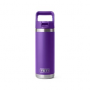 Yeti Rambler 18 oz Water Bottle with Color-Matched Straw Cap - Pace Purple