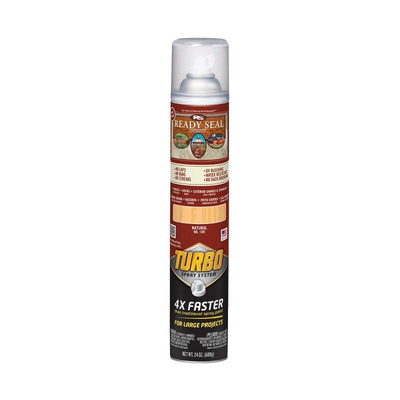 Ready Seal 401757 Stain With Turbo Spray System, Smooth, Mahogany, 24 oz, Aerosol Can