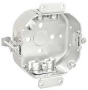 Southwire 54151-OWR-UPC Octagon Box, 4 in OAW, 1-1/2 in OAD, 5-Knockout, Steel Housing Material, Sil