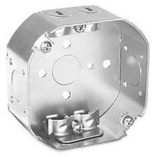 Southwire 54151-R-UPC Octagon Box, 4 in OAW, 1-1/2 in OAD, 7-Knockout, Steel Housing Material, Silve