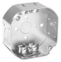 Southwire 54151-R-UPC Octagon Box, 4 in OAW, 1-1/2 in OAD, 7-Knockout, Steel Housing Material, Silve